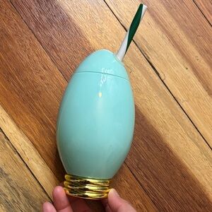 Mint Green Egg-Shaped Tumbler with Straw